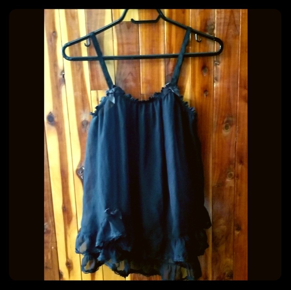 La Senza sheer lingerie top with ruffled edges
